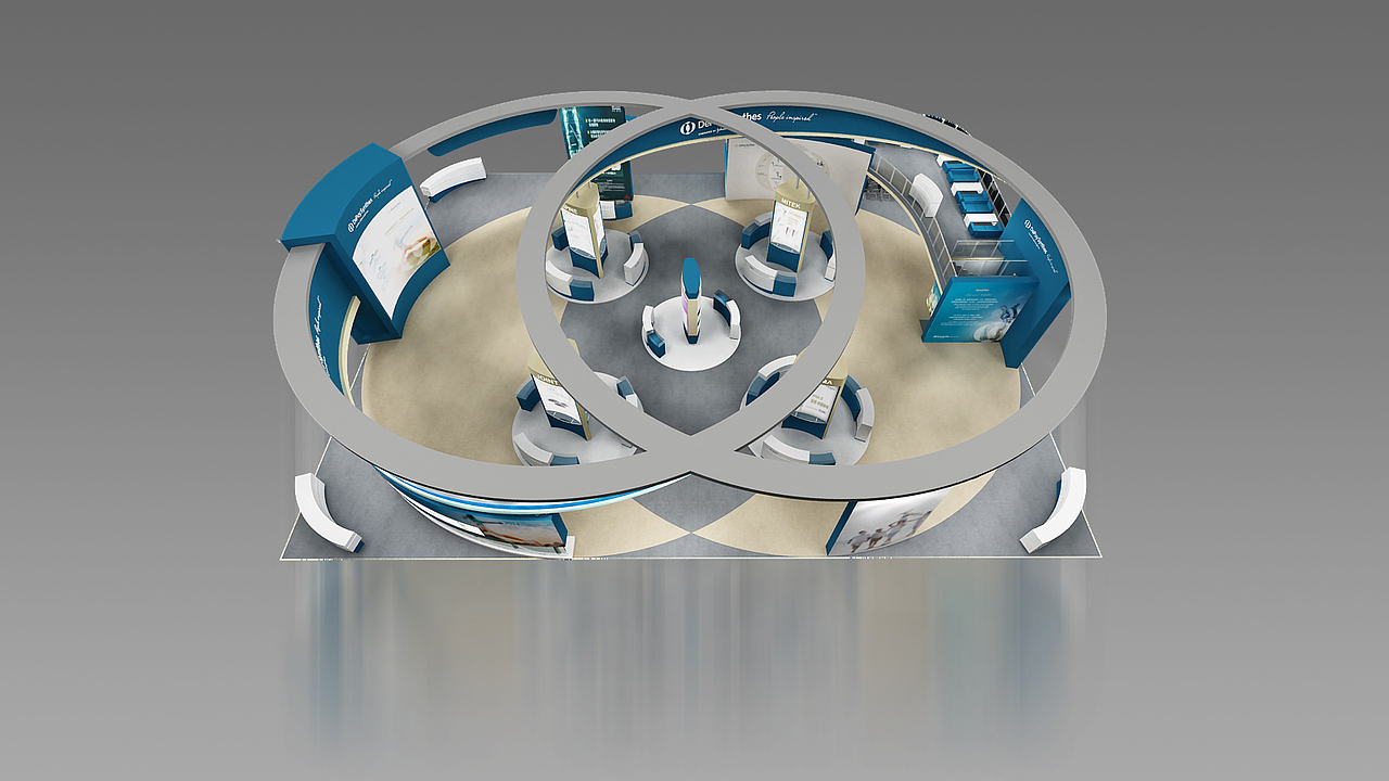 圆形交汇结构展台设计