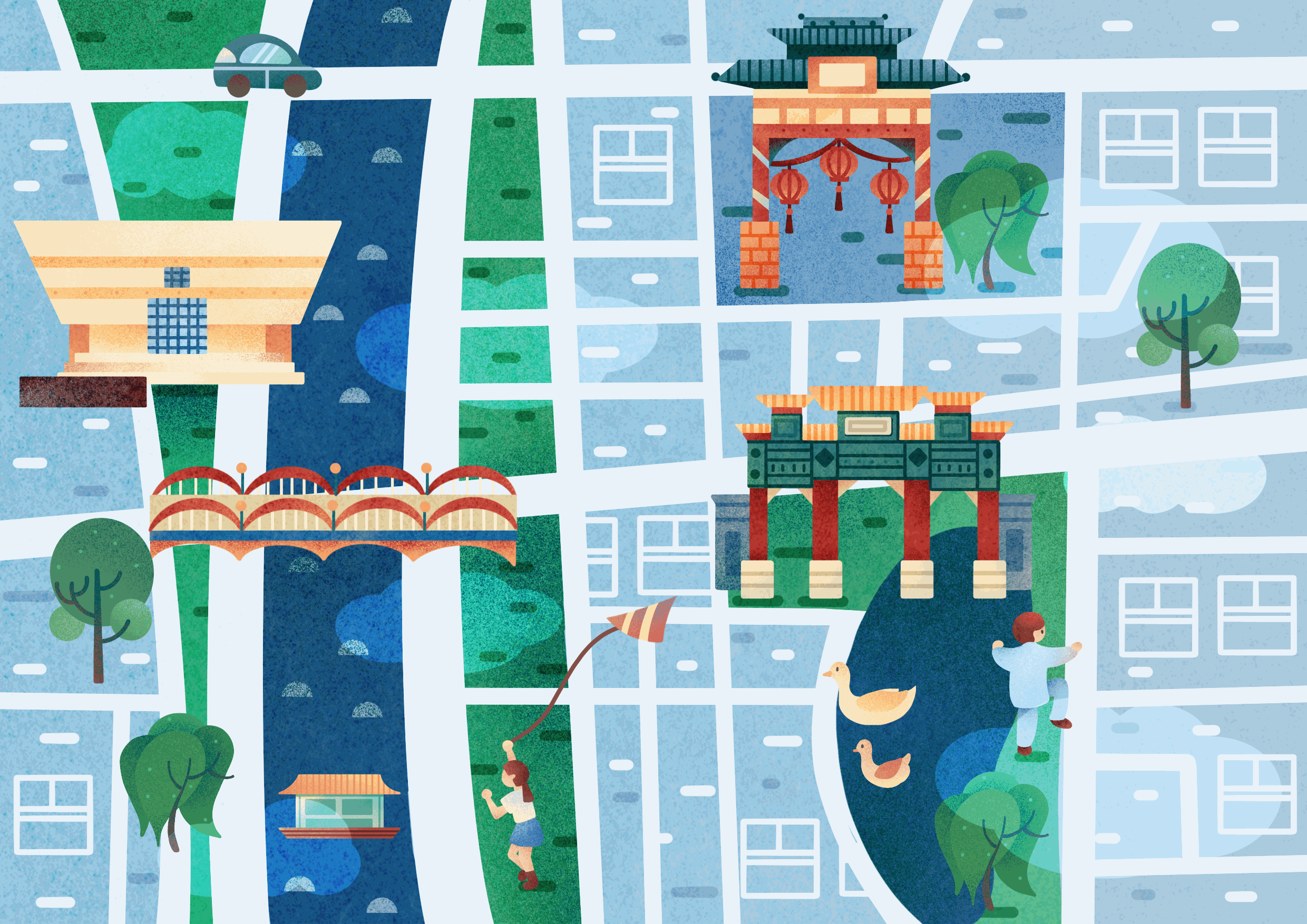城市地图（图ZMjYxNjY5MDA0） - 艺术插画 - 站酷设计师兔兔蘸酱原创素材 - 站酷ZCOOL