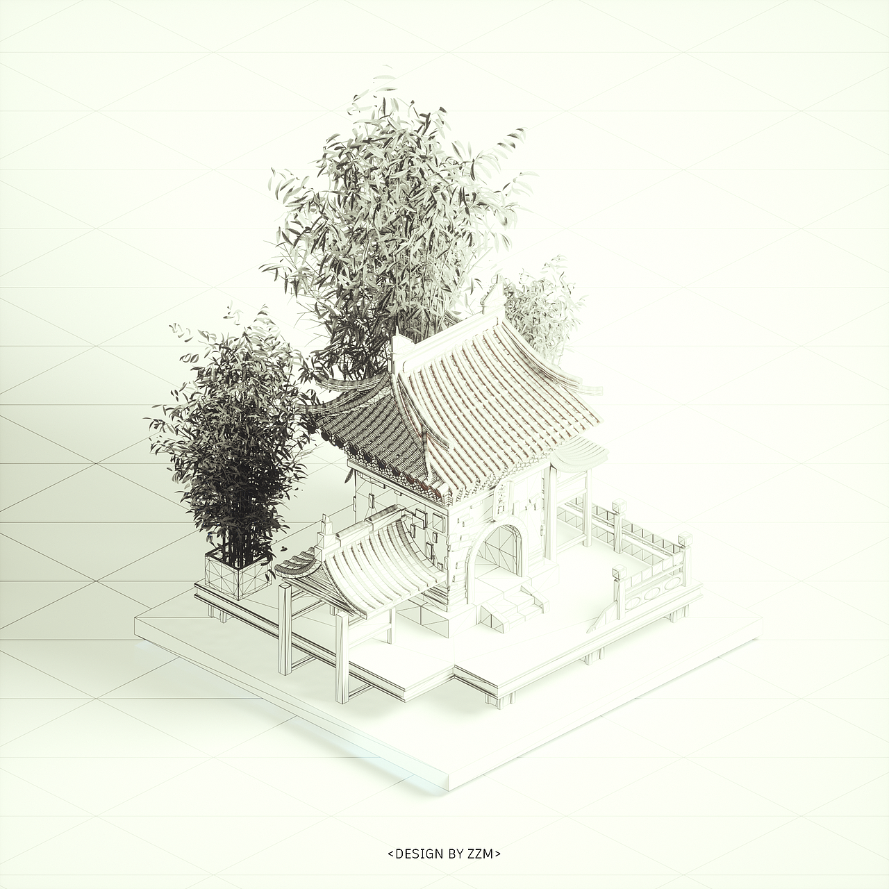 三维蜂巢行动-卡通古建（图ZMzE3MjIwNTM2） - 场景 - 站酷设计师拟哒耶原创素材 - 站酷ZCOOL