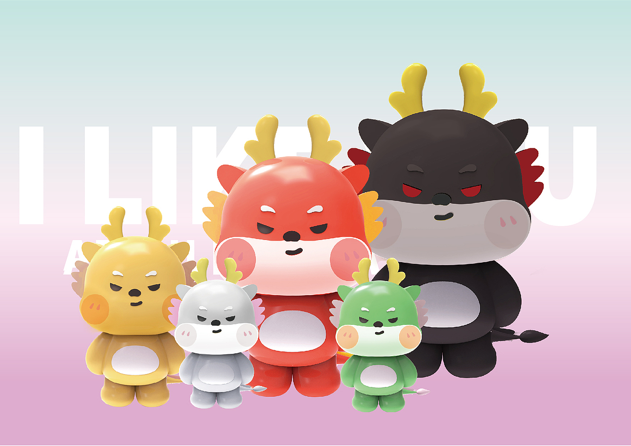 小飞龙IP立体3D模型三维卡通