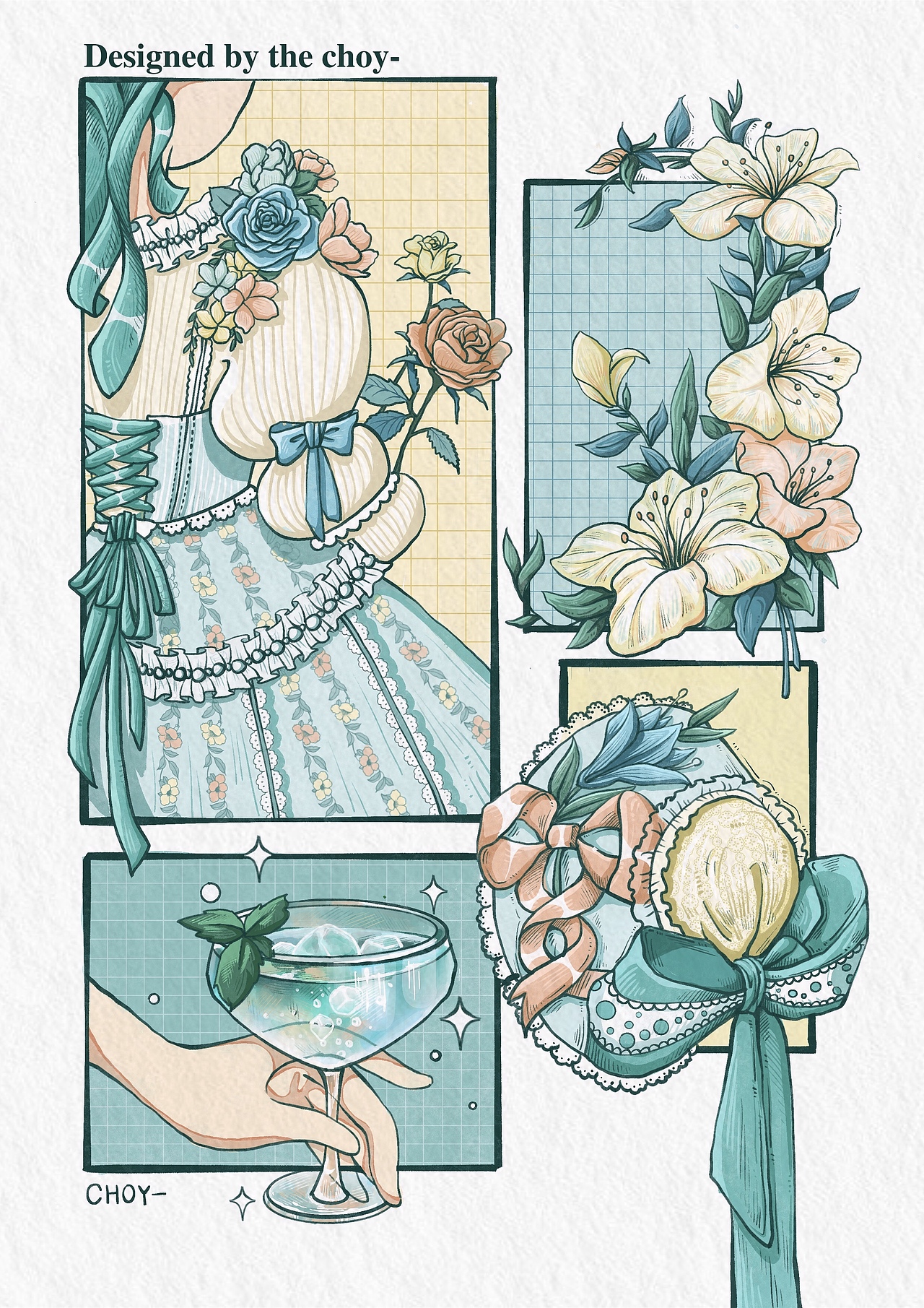 procreate原创插画|薄荷百合