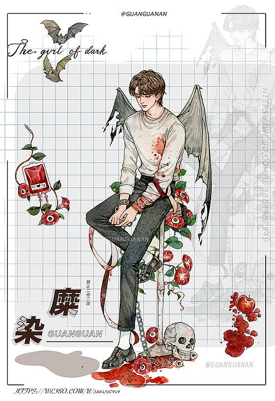 暗黑系列之糜染🖤（图ZMjgwNjU5OTQ0） - 商业插画 - 站酷设计师官官an原创素材 - 站酷ZCOOL