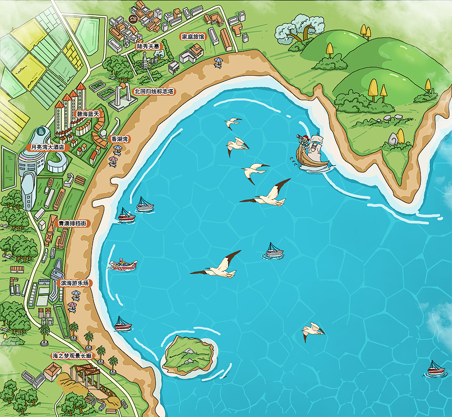 一个系列的手绘地图|插画|商业插画|喵星岛文创 - 原创作品 - 站酷