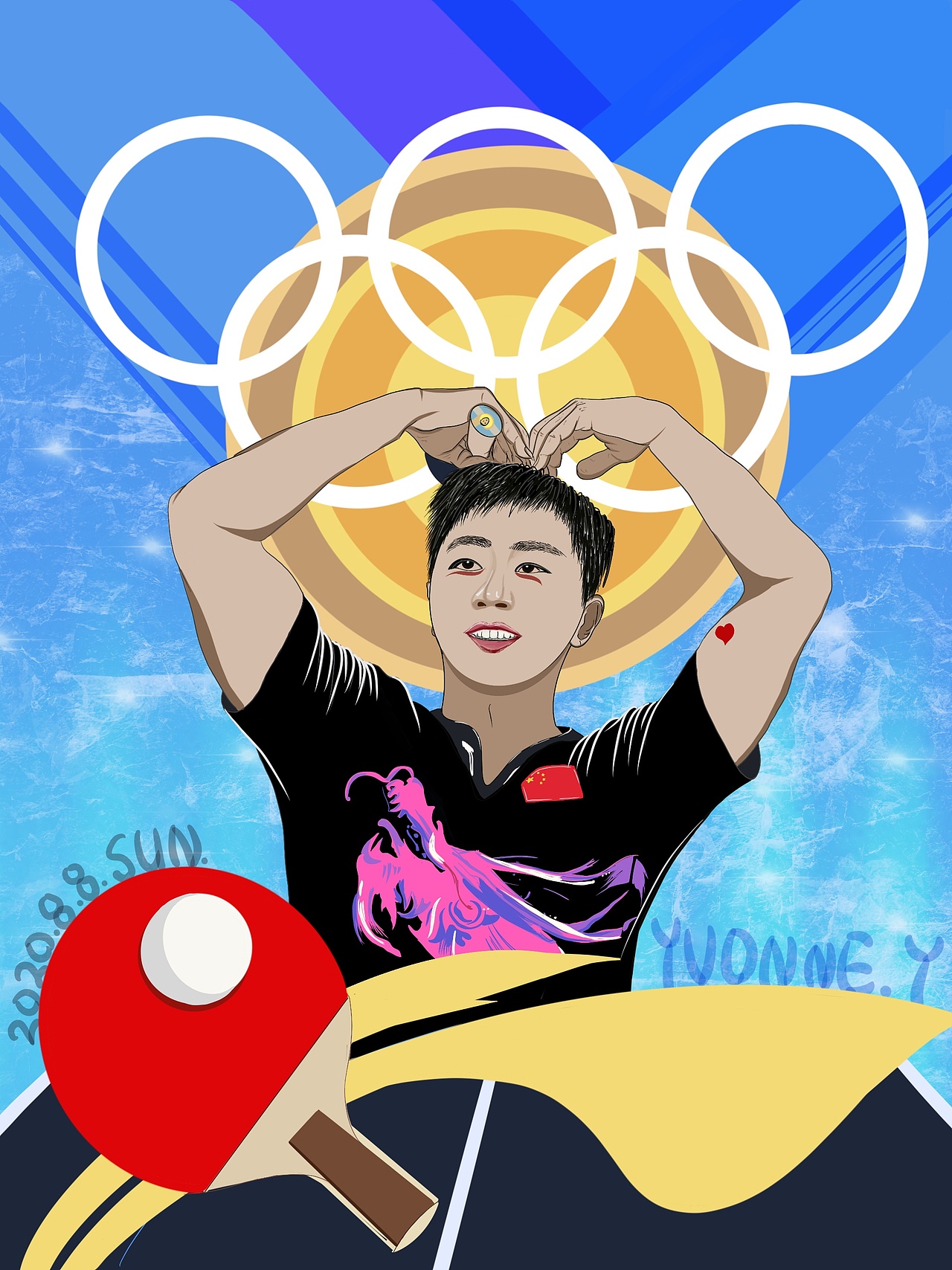 马龙首画[z加油]