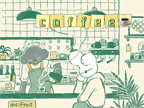 喜欢画coffee，每次都是被治愈了！