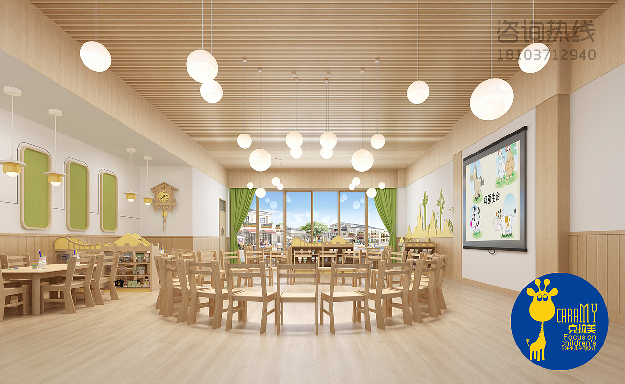 幼儿园装修设计，幼儿园室内空间设计（图ZMTE4NTkxNTIw） - 家装设计 - 站酷设计师克拉美设计原创素材 - 站酷ZCOOL