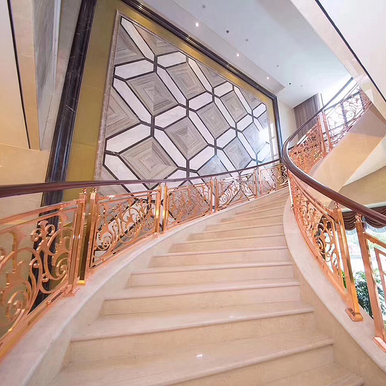 苏州室内纯铜楼梯栏杆报价 护栏厂家雕刻真精致