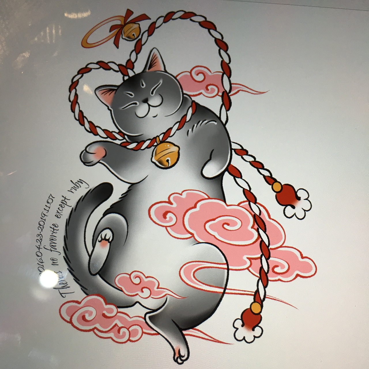 逝去的猫咪-传统文身设计