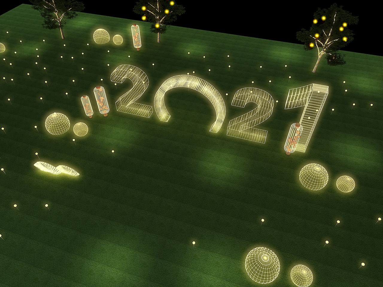 3D设计效果图▪2021年春节新中式DP美陈拍照打卡点设计（图ZMjM4NTU5MzMy） - 场景 - 站酷设计师艾蓝木子原创素材 - 站酷ZCOOL