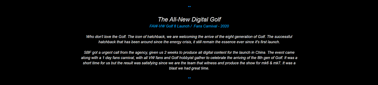 Golf 8 Launch 2020（图ZMjU3Mjg5MzQ4） - 动画/影视 - 站酷设计师圣焰影视原创素材 - 站酷ZCOOL