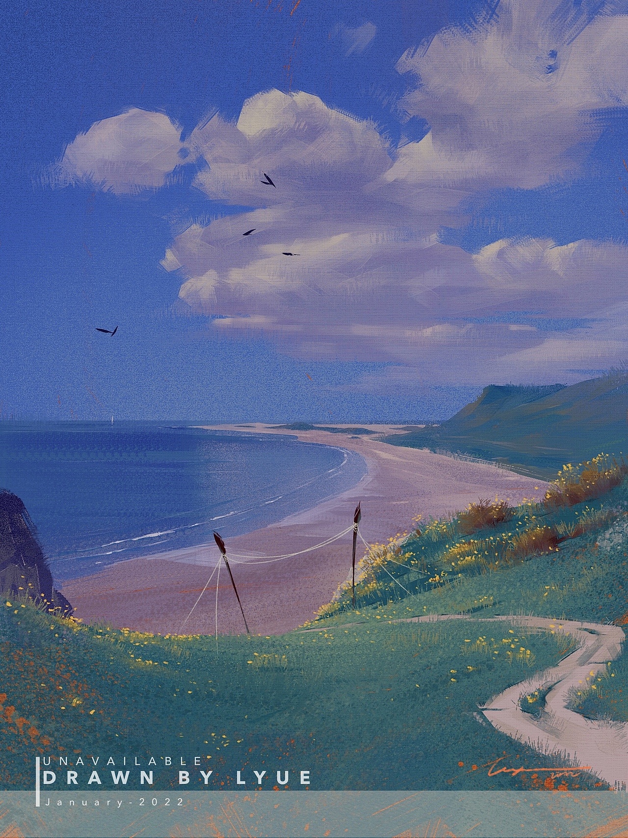 iPad风景插画合集（2022.01～②）（图ZMjg2Njc3NTk2） - 艺术插画 - 站酷设计师厘鱼Lyue原创素材 - 站酷ZCOOL