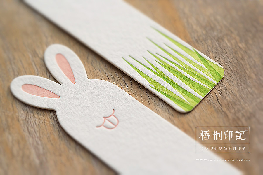 letterpress 活版印刷 “动物出没”系列书签 之 兔（图ZMjQ0OTA3NTY=） - 图案 - 站酷设计师梧桐印記原创素材 - 站酷ZCOOL