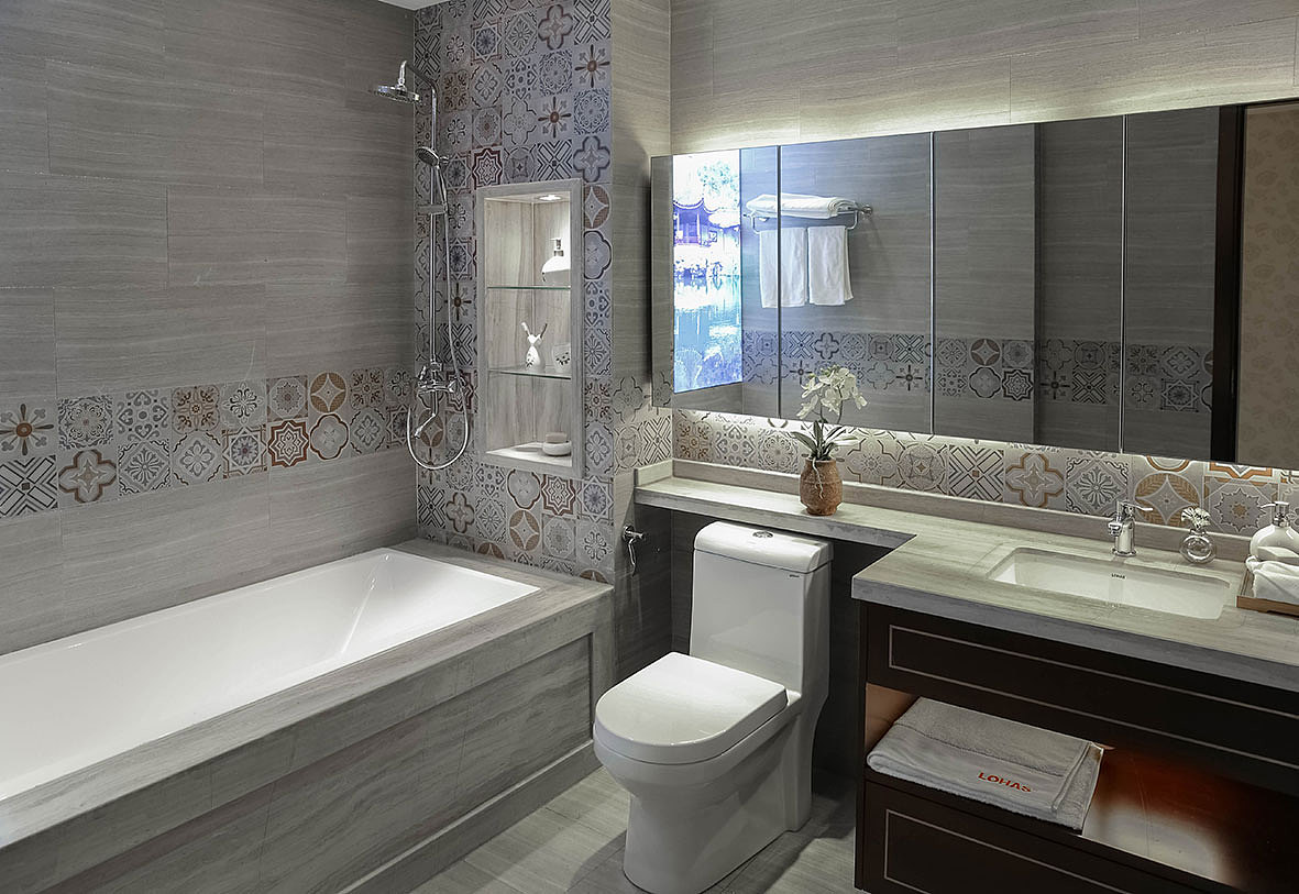 郑州乐豪斯装饰现代东方样板间装修实景图