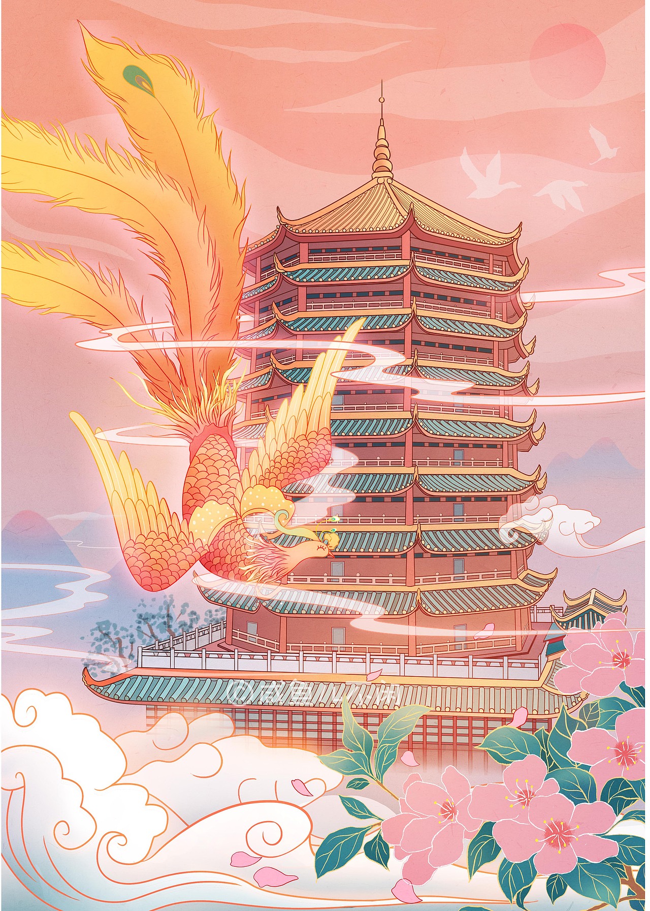 青城山-老君阁|插画|商业插画|咸鱼儿不闲_原创作品-站酷(zcool)