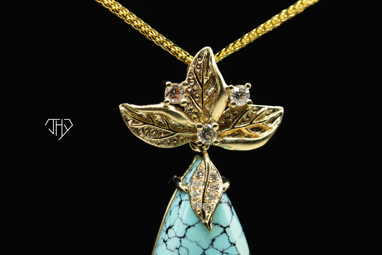 绿松石镶嵌作品|手工艺|首饰|信几物镶嵌工作室 - 原创作品 - 站酷