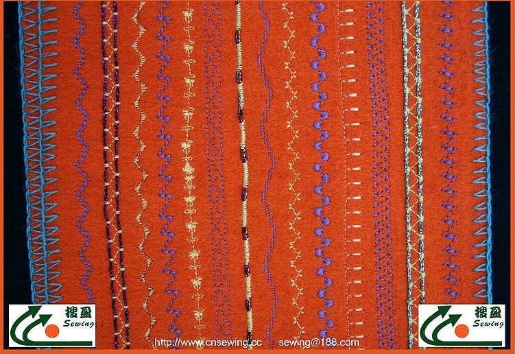 服装特种工艺样布图刺绣设计参考特种缝纫机针车效果图