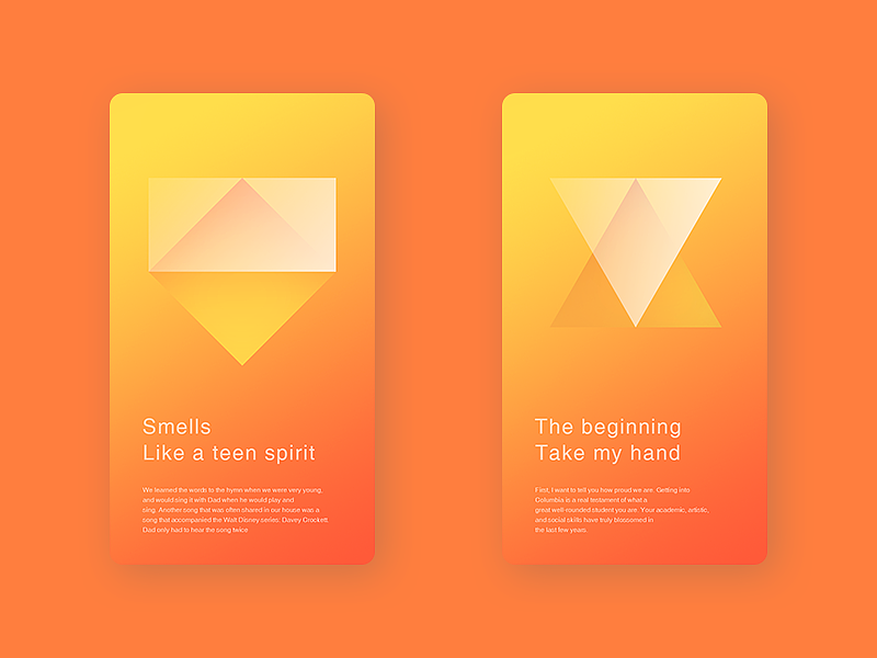 渐变风界面练习（图ZNjA4NzgyNjg=） - APP界面 - 站酷设计师可尼基哇原创素材 - 站酷ZCOOL