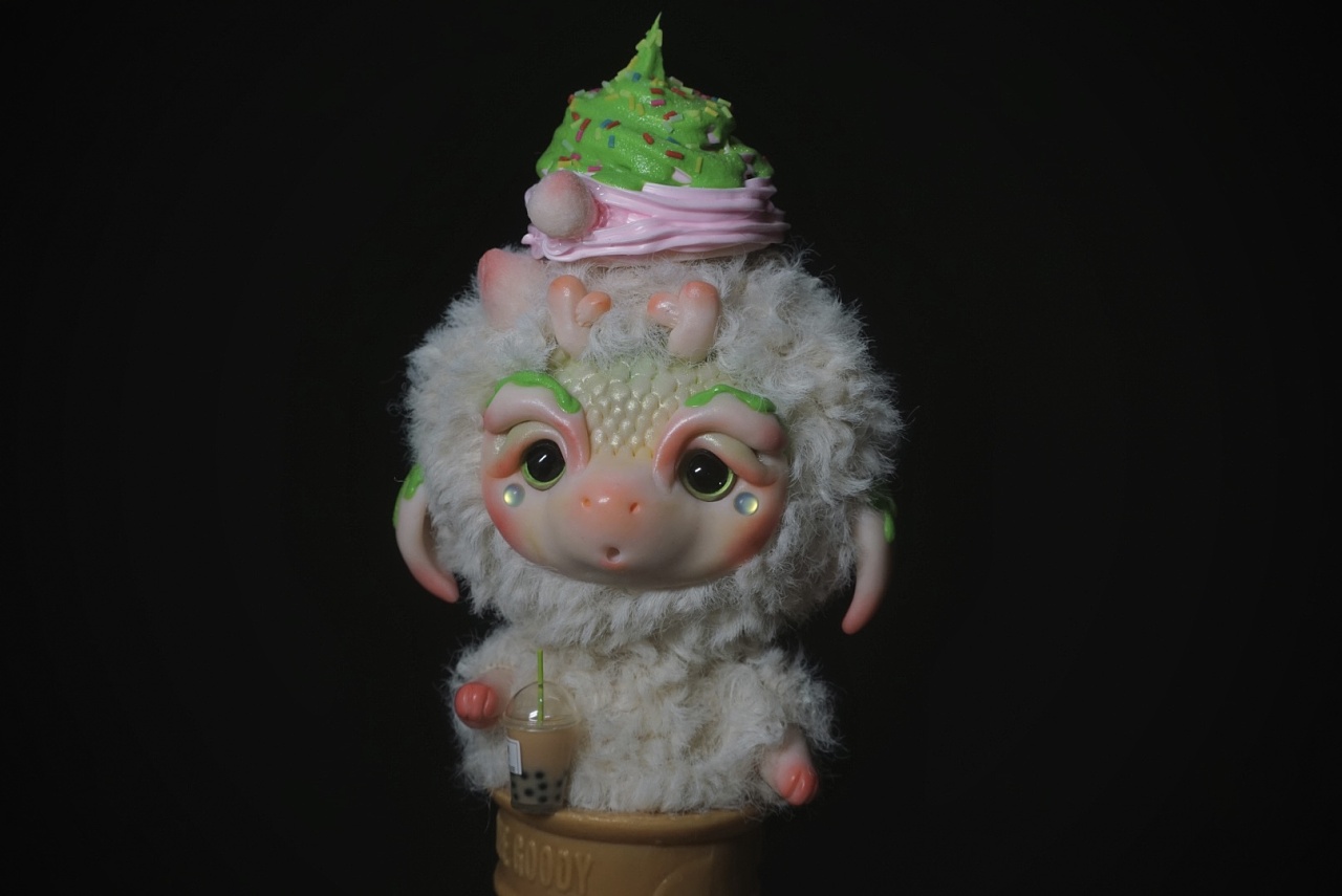 不关门|软陶幻想生物·灵兽食趣甜筒龙仔