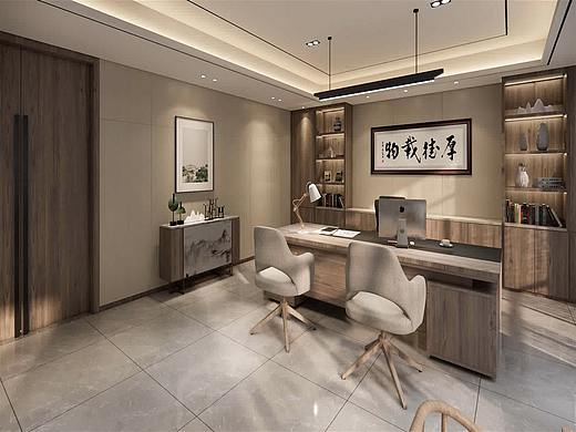 漫步龙视频渲染空间案例·新中式办公室【4】