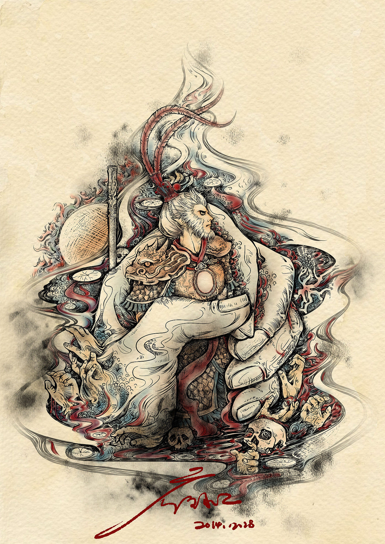 《悟空》（图ZMjMyMzQ4MTY=） - 艺术插画 - 站酷设计师Cigar22原创素材 - 站酷ZCOOL