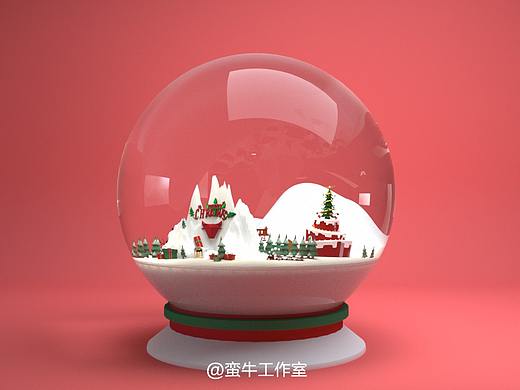 蛮牛圣诞水晶球