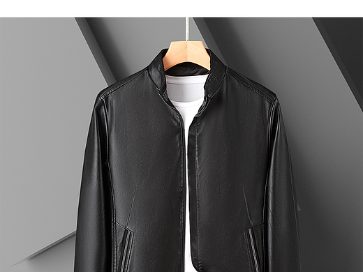 男装皮衣平铺挂拍摄影 服装产品拍摄 细节图摆拍主图