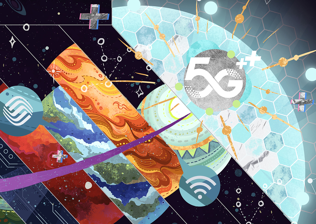 中国移动5g主题设计大赛|插画|商业插画|炸毛的毛芼_原创作品-站酷