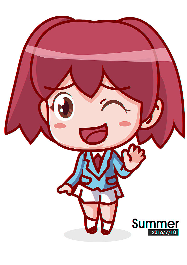 2016矢量卡通插画练习girl