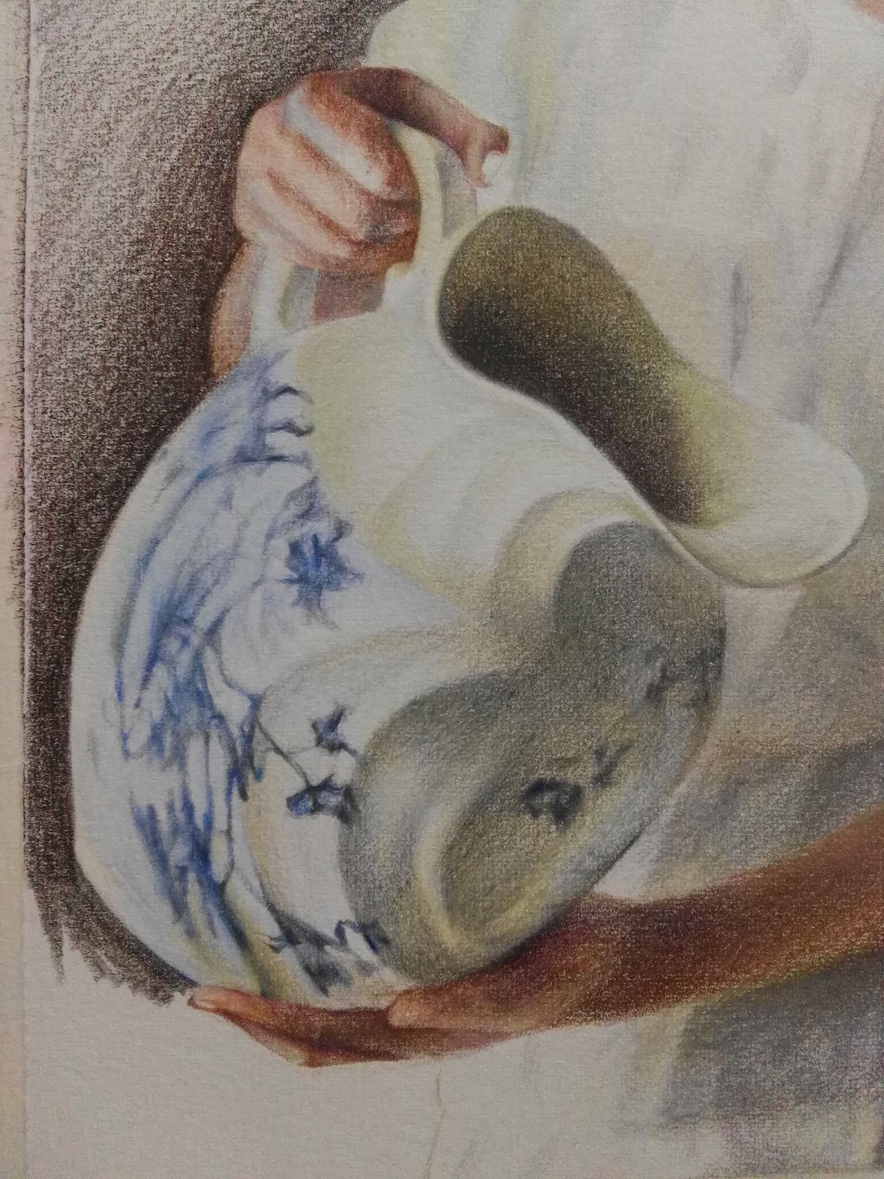 写实彩铅作品《融》