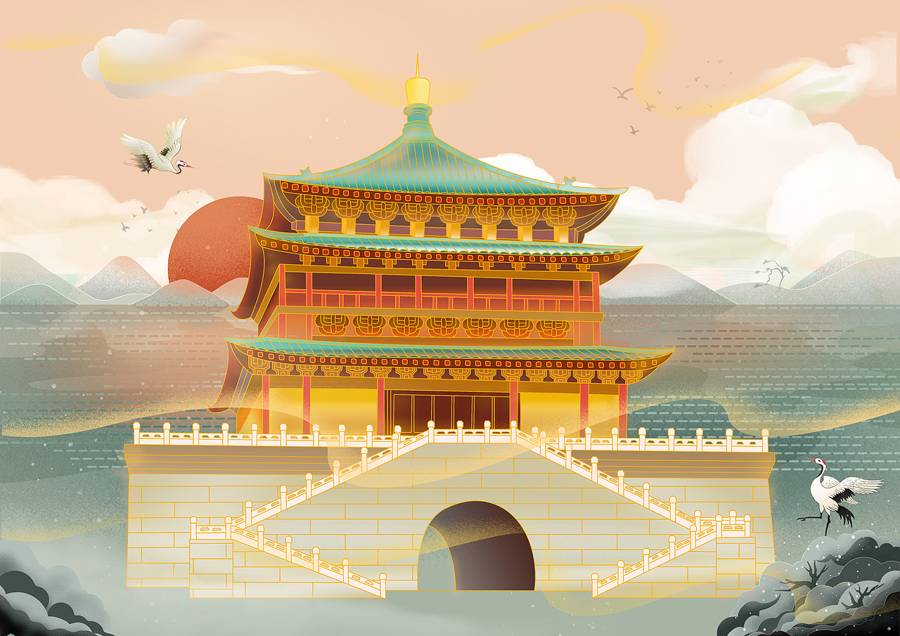 城市印象系列插画练习（图ZMjQxNDU2NzIw） - 商业插画 - 站酷设计师害怕秃头的涛涛原创素材 - 站酷ZCOOL