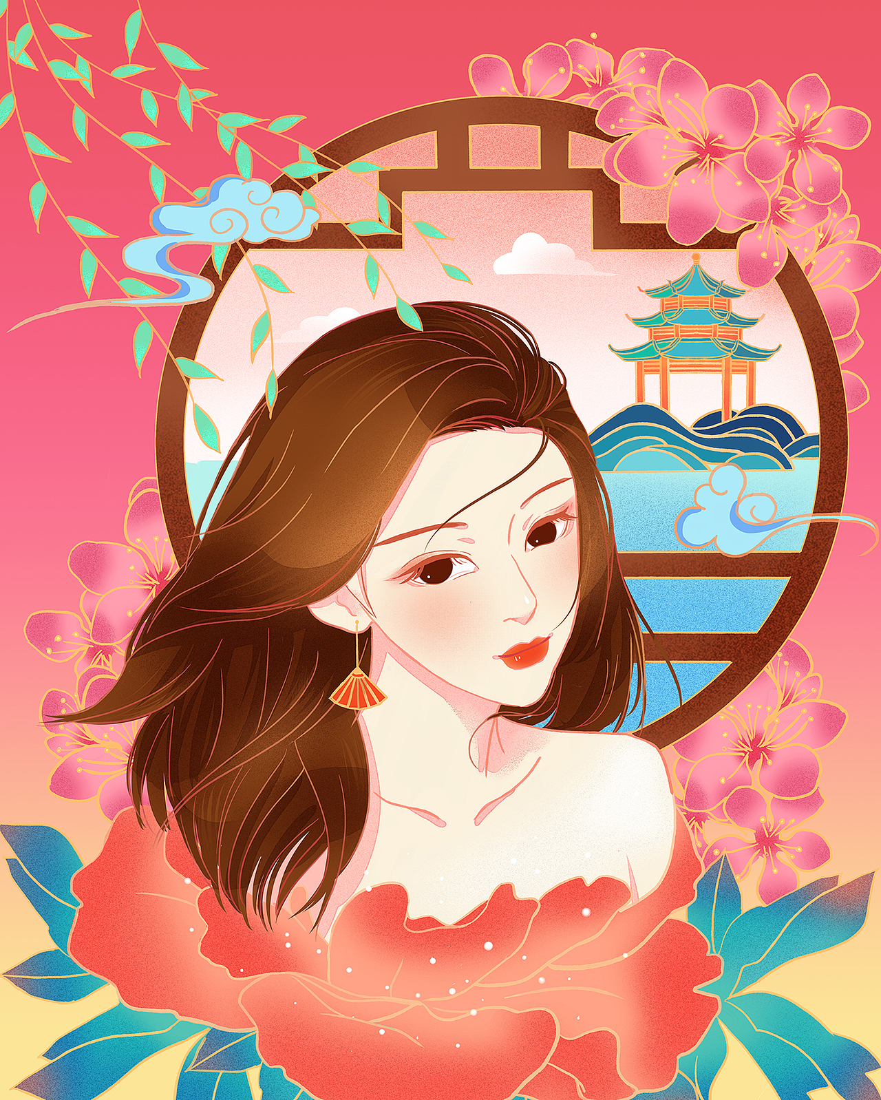 国风女子（图ZMjUwNjE4NTY4） - 艺术插画 - 站酷设计师宁檬唐原创素材 - 站酷ZCOOL