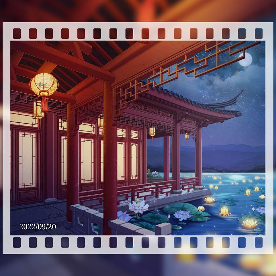 中式場(chǎng)景放水燈（圖ZMzE2NTEzNDYw） - 游戲原畫 - 站酷設(shè)計(jì)師綠豆綿綿原創(chuàng)素材 - 站酷ZCOOL