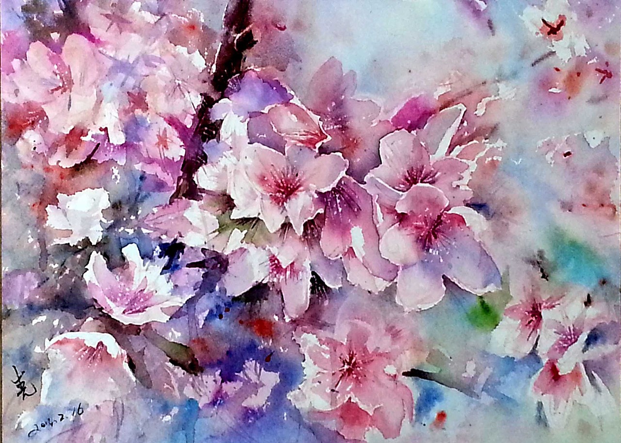 桃花溢香|纯艺术|绘画|zsy54 - 原创作品 - 站酷 (zcool)