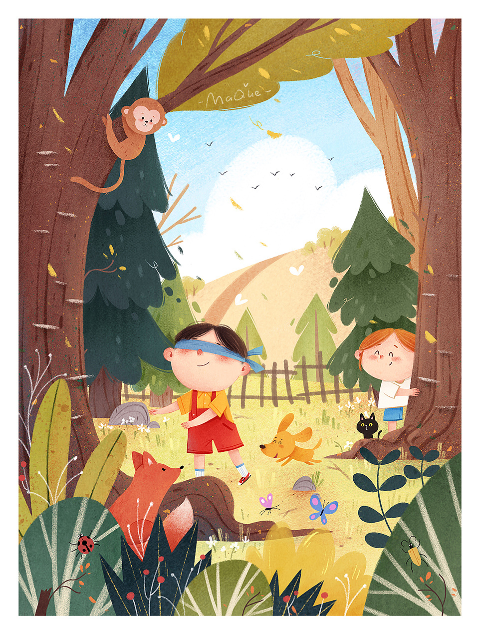 捉迷藏|插画|儿童插画|北山麻雀 - 原创作品 - 站酷 (zcool)