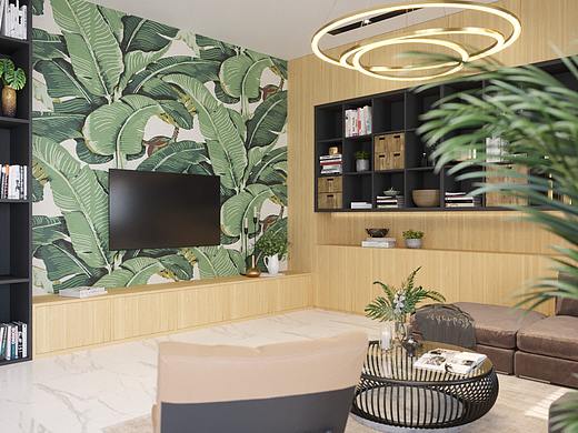 带自然元素的现代客厅