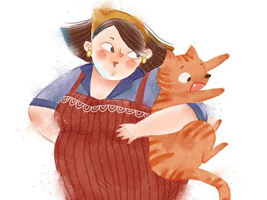 主人和貓（個人主頁-ZMzgyOTI3MTI=） - 兒童插畫 - 站酷設計師林小非原創(chuàng)素材 - 站酷ZCOOL