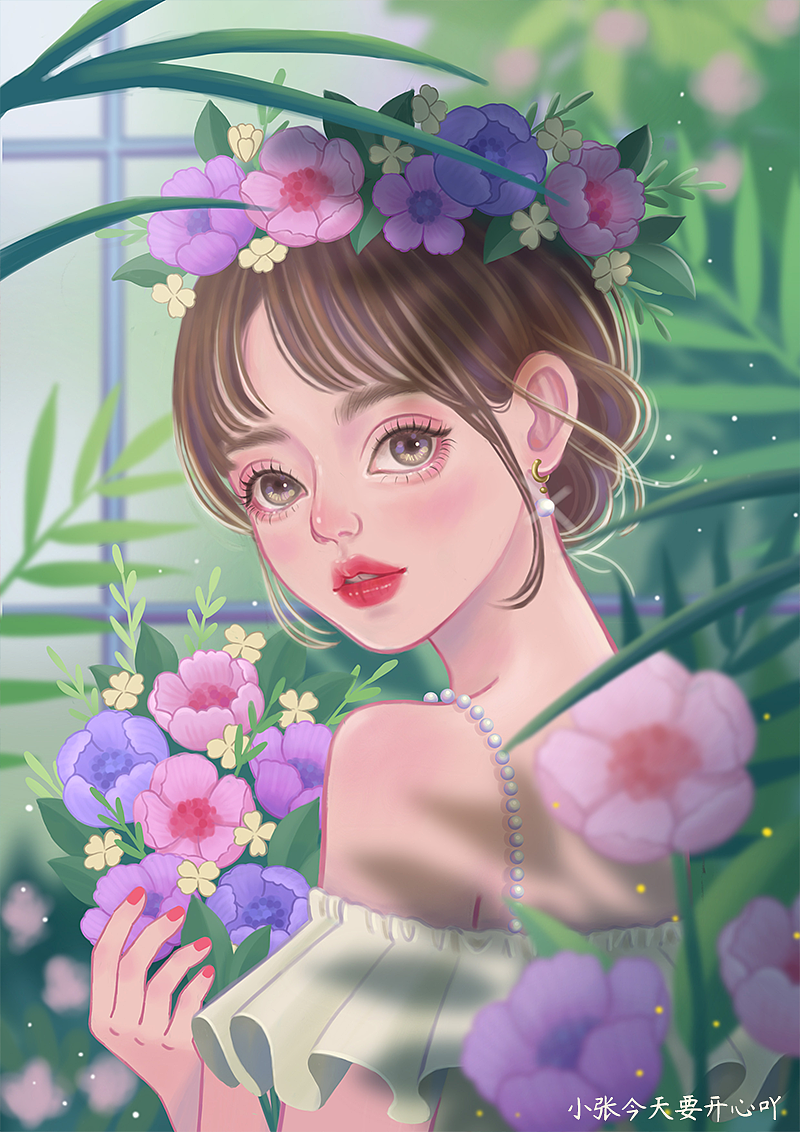 近期少女人像插画总结（图ZMjU3MDgwNjg0） - 创作习作 - 站酷设计师小张今天要开心吖原创素材 - 站酷ZCOOL