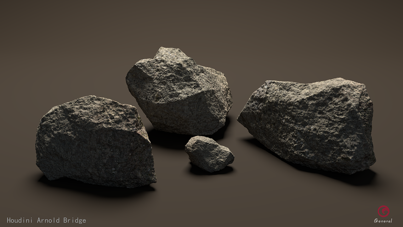 houdini随机批量创建石头