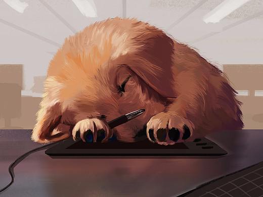 一只元旦还要上班的加班狗（个人主页-ZMjU1MjQxNTY=） - 商业插画 - 站酷设计师AU韩雨原创素材 - 站酷ZCOOL