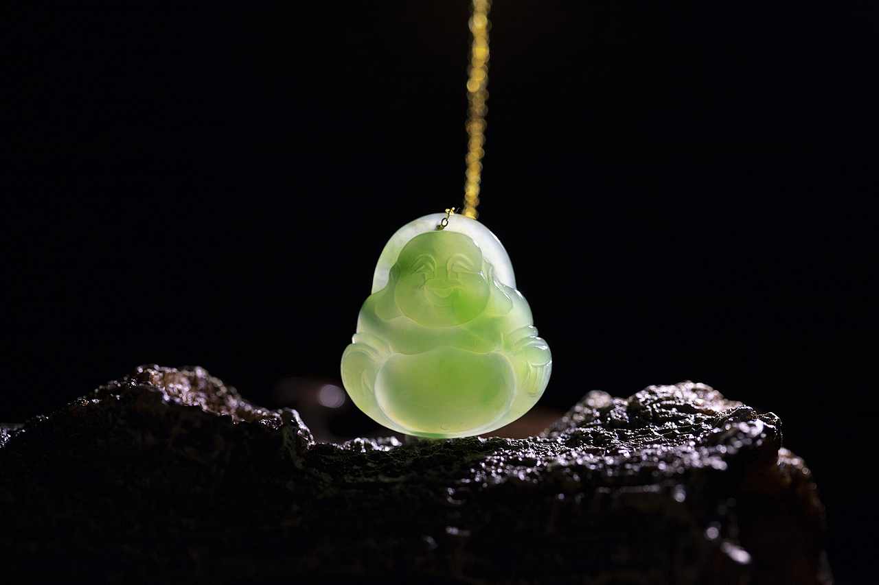 碧玉金镶玉弥勒佛