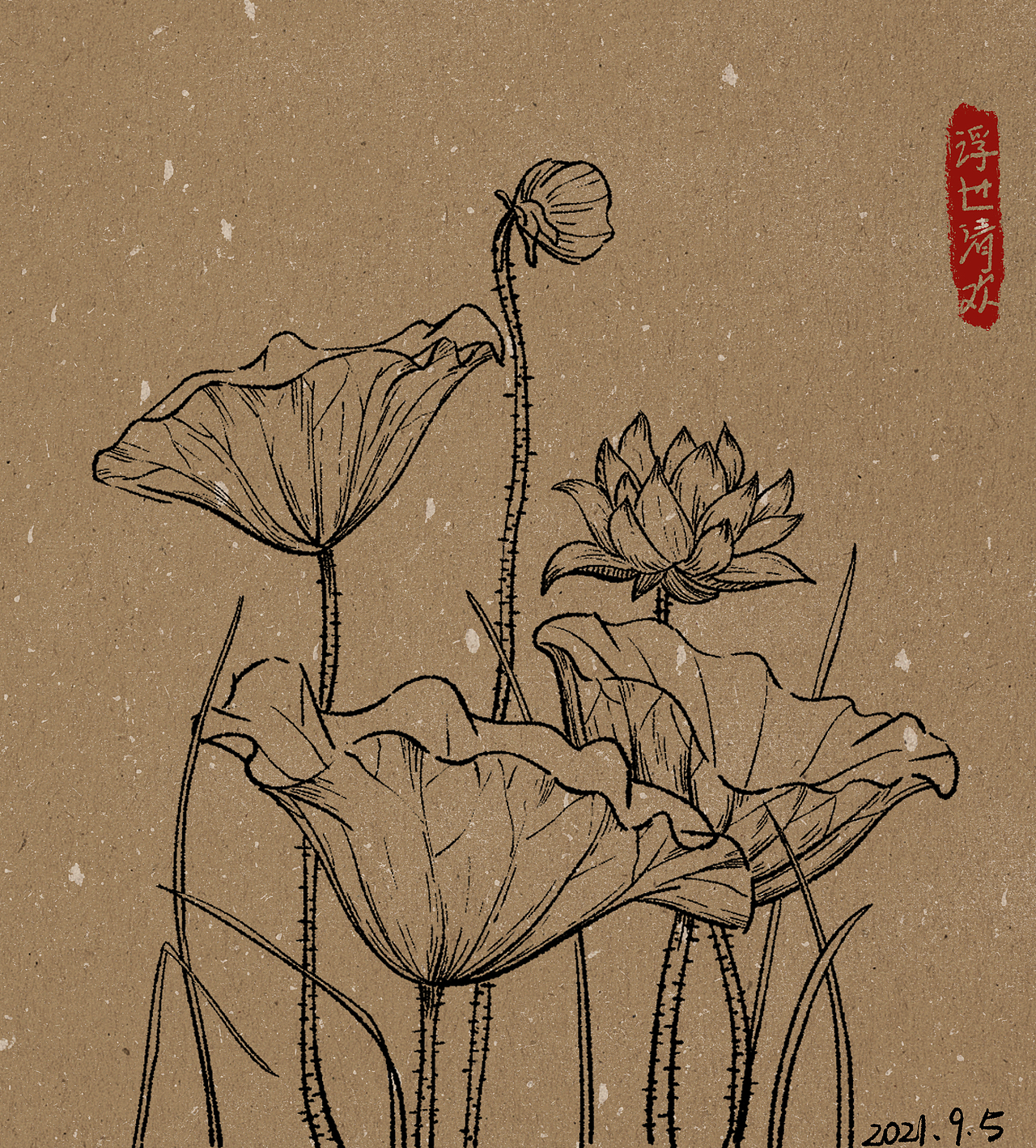 荷花（图ZMjcwMTc4ODIw） - 创作习作 - 站酷设计师昔伶舟原创素材 - 站酷ZCOOL