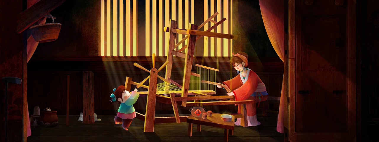 织布女|插画|儿童插画|15810808425whp_原创作品-站酷zcool