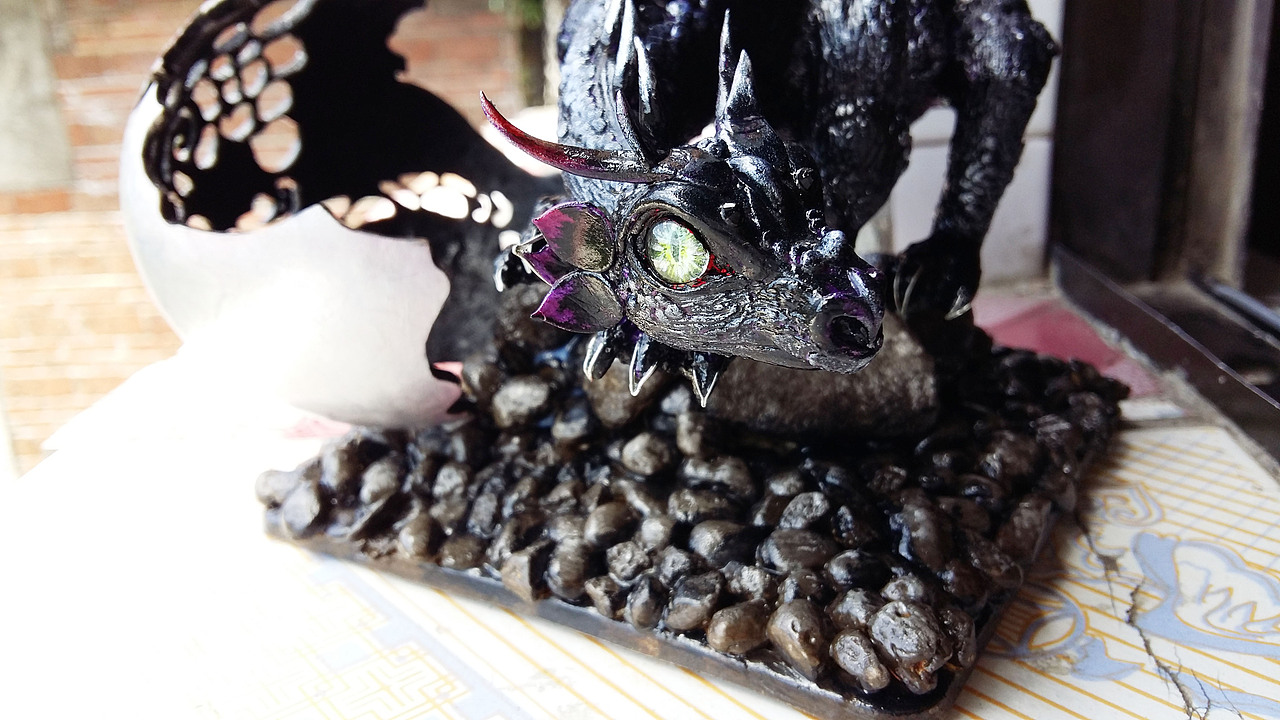 超轻黏土 一只黑炭蜥蜴