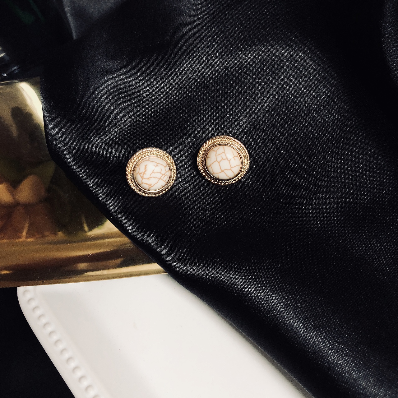 手作之复古白松石耳钉（图ZMTE0ODEwMDA0） - 首饰设计 - 站酷设计师Z86564557原创素材 - 站酷ZCOOL