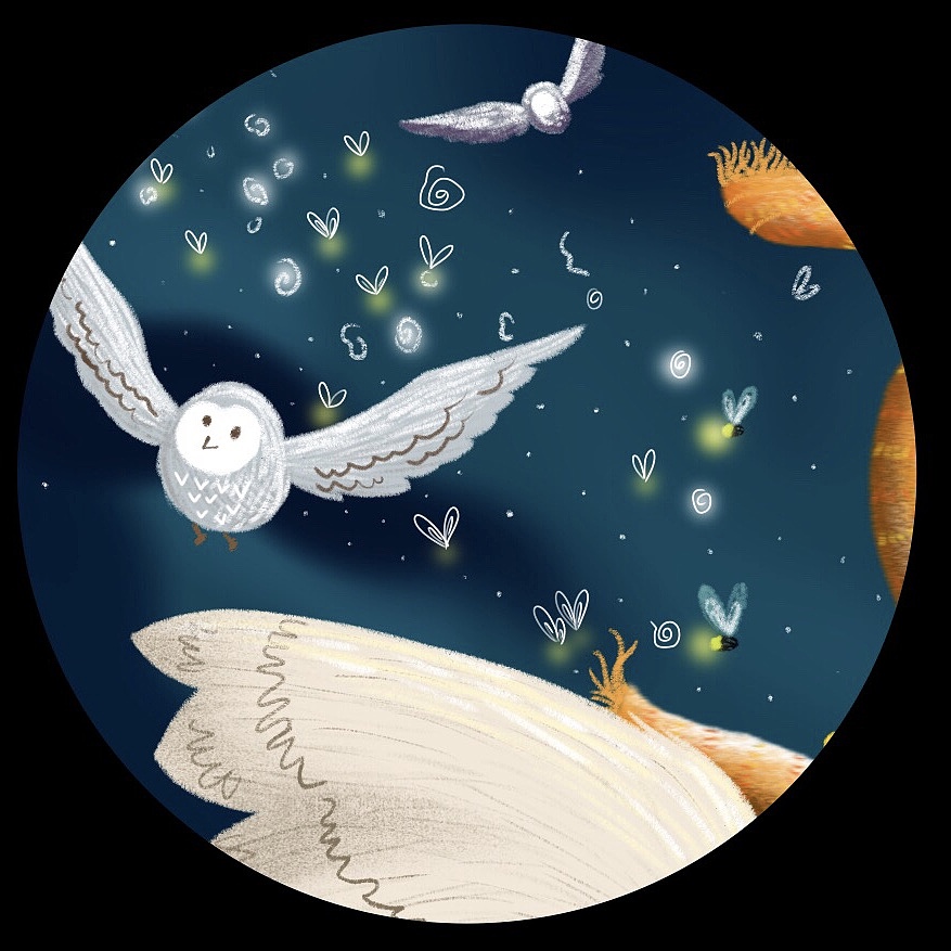 夜空游行🦉（图ZMTU2NDYyMDg0） - 儿童插画 - 站酷设计师鹿角Jones原创素材 - 站酷ZCOOL