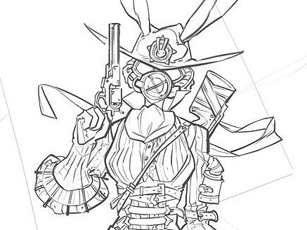 游戏角色线稿(多张)