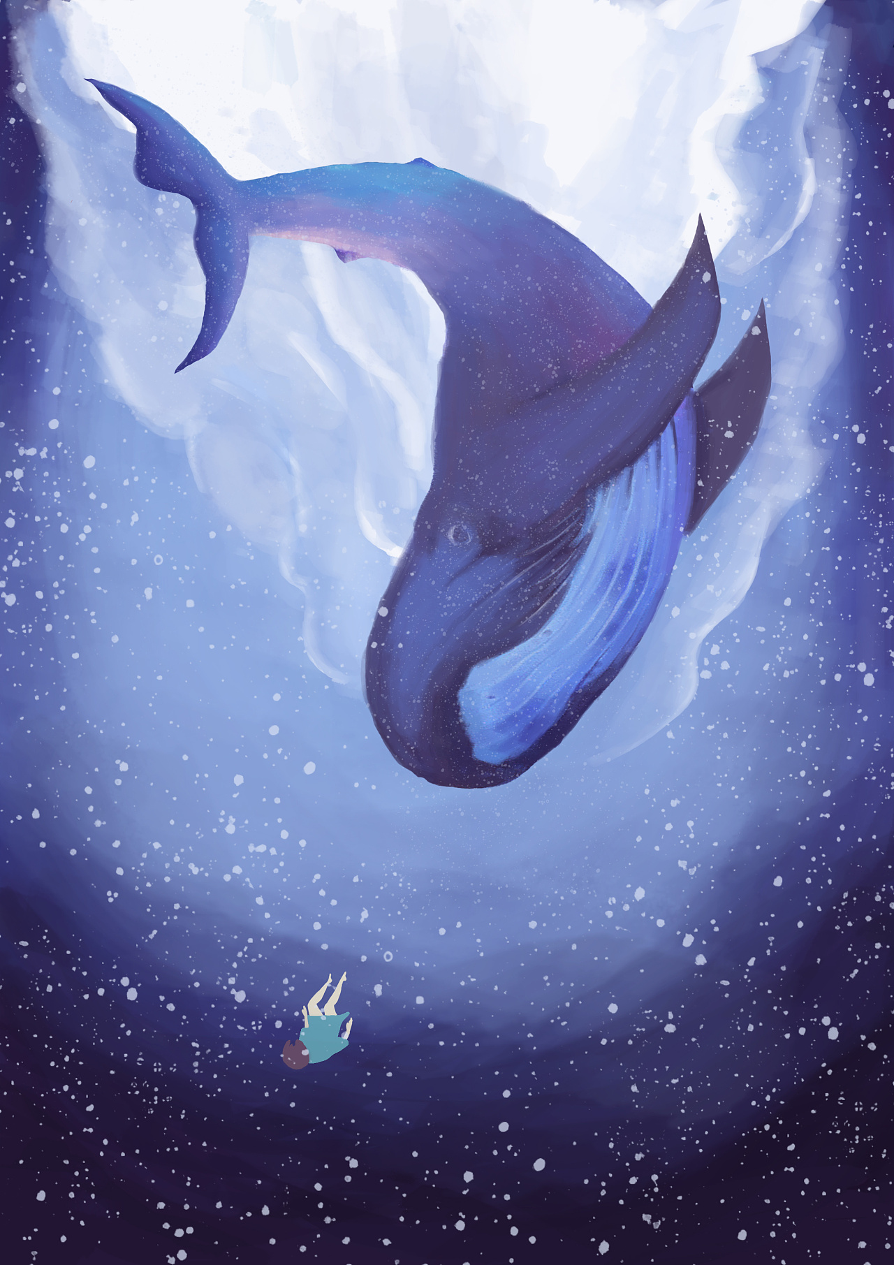 鲸鱼|插画|创作习作|Yanni十六 - 原创作品 - 站酷 (ZCOOL)