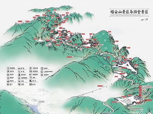 塔云山手绘导览图