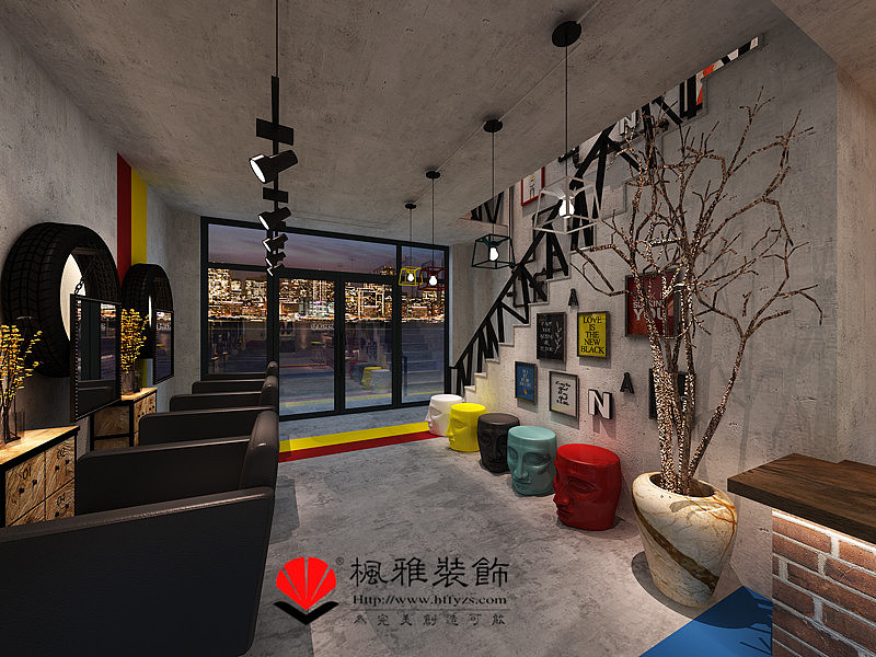 合肥工业风美发店装修设计效果图