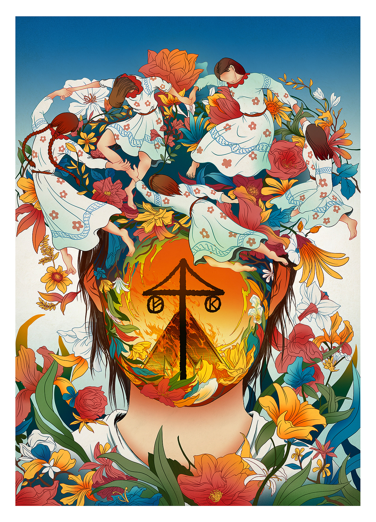 仲夏夜惊魂电影手绘海报设计